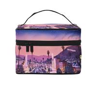 Large Capacity Travel The Old Hollywood Cosmetic Bag, Canvas Ladies Toiletry Bag, Multi-Pocket Cosmetic Bag with Handle, Christmas Holiday Cosmetic Bag