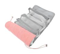 Large Capacity Travel Toiletry Bag with Zipper, Waterproof PU Pink | Four in One Organizer, Gauze Trim, Business Trips and Journeys, Storage Pouch for Women