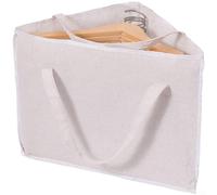 Large Capacity Triangle Hanger Bag for Storing Multiple Hangers at Once Moisture Resistant Washable Cotton Linen Fabric (Beige)