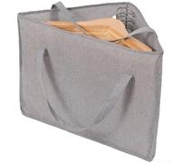 Large Capacity Triangle Hanger Bag for Storing Multiple Hangers at Once Moisture Resistant Washable Cotton Linen Fabric (Gray)