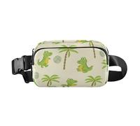 Large Capacity Waist Bag Fanny Pack with Adjustable Strap Stylish Sling Bag Travel Accessory Cute Cartoon Alligator Crocodile Palm Green Women Men for Travel Shopping Running, Cute Cartoon Alligator