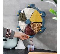 Large Capacity Wall Mounted Grain Storage Box - Automatic Rice Millet & Bean Dispenser - Stylish Kitchen Organizer with Embossed Design for Easy Access & Space Saving