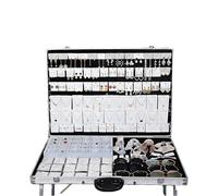 Large-Capacity Waterproof Aluminum Alloy Jewelry Display Box with Foldable Stand; Portable Storage for Night Market Stalls; Suitable for Necklaces, Handicrafts, and Accessories. 80×60
