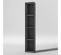 Large Capacity Waterproof Bathroom Shelf - Stainless Steel Alcove Storage for Shampoo Toiletries and Toilet Paper - Ideal for Kitchen Living Room and Bedroom (Black 28 * 120 cm)