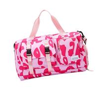 Large Capacity Waterproof Cow Print Leopards Pattern Travel Bags Practical Oxford Multi Compartment Gym Sports Bag for Daily Use Separate Wet Dry Storage Sports Bag