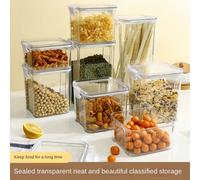 Large Capacity Waterproof Transparent Sealed Jar Multi-size Scene Kitchen Candy Dried Grain Storage With Lid Fridge Storage Tank 2Pcs 460ML Set