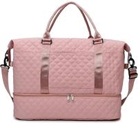 Large Capacity Waterproof Travel Duffle Bag for Women Lightweight Carryall Tote with Reinforced Handles Perfect Short Trips Business Weekend Getaways(Pink)