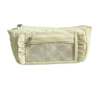 Large Capacity with Clear Window Lace Floral Trim | Item Highlights18 Double Zip Dual Compartment Inner Mesh Pocket Smooth Pull Kawaii Stationery Bag