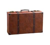 Large Capacity Wooden Suitcase with Leather Handle for Vintage Style Film Production Storage Chest Wedding Display Antique Travel Trunk