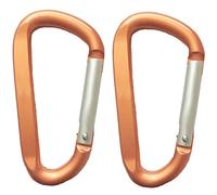 Large Carabiners Keychain 3" Aluminum D Shape Premium Durable D-Ring Carabiner Clip Hook Camping Accessories Snap Link Key Chain (2pack Orange)
