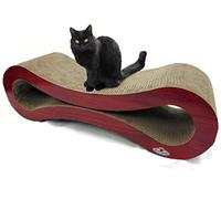 Large Cardboard Corrugated Sofa Bed Cat Scratcher (Faux Wood) with Free Catnip
