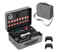 Large Carrying Case for Switch 2 2025, Hard Shell All in One Organizer Box for Switch 2 Accessories Compatible with 2 Pro Controllers & Dock, with 18 Game Card Slots, Hard Shell Travel Bag, Grey