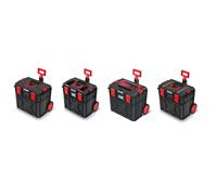 (Large cart, AluLog - organiser&handle) Kistenberg XBlock Modular Rolling Toolbox Wheels Various Polypropylene Lockable