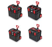 (Large cart with drawer, Log - organier set in the lid) Kistenberg XBlock Modular Rolling Toolbox Wheels Various Polypropylene Lockable