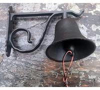 Large Cast iron door bell ringer with leather strap