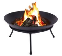 Large Cast Iron Fire Bowl - Traditional Outdoor Fire Pit, 57cm Diameter, 27cm High, 360deg Heat, Burns Wood/Charcoal