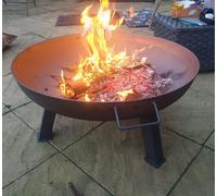 Large Cast Iron Fire Pit Bowl Outdoor Garden Round Heating Patio Wood Log Burner