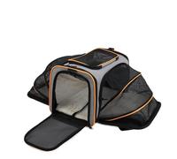 Large Cat Bag For Outdoor Activities Handheld Or Crossbody Pet Bag With Expandable Feature For Cats And Dogs(Gray parry orange)