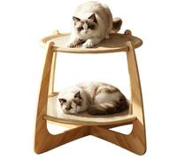 Large Cat Bed Cooling Wooden Double-Layer Washable