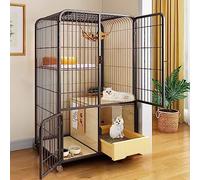 Large Cat Cage, Cat Cage Indoor Cat Enclosures, Small Animal Cages, With cat litter box and cat litter box, with rollers at the bottom, it can be moved freely, for 1-2 Cats, Ferret, Chinchil