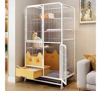 Large Cat Cage, Cat Cage Indoor Cat Enclosures, Small Animal Cages, With cat litter box and cat litter box, with rollers at the bottom, it can be moved freely, for 1-2 Cats, Ferret, Chinchil