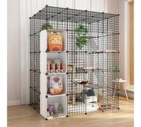 Large Cat Cage - Cat Cages Cat Enclosures Indoor Diy Detachable Cat Playpen Metal Wire Cat Cage Playpen Kennel Sturdy & Safe Cat Cage Carrier Easy To Clean Pet Cage Ideal,Onecolor-147x111x182cm