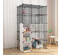 Large Cat Cage - Cat Cages Cat Enclosures Indoor Diy Detachable Cat Playpen Metal Wire Cat Cage Playpen Kennel Sturdy & Safe Cat Cage Carrier Easy To Clean Pet Cage Ideal,Onecolor-111x75x182cm