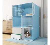 Large Cat Cage - Cat Cages Indoor Large with Litter Box Diy Cat Playpen Detachable Metal Wire Kitten Kennels Crate Small Animal Cage for Pet