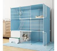 Large Cat Cage - Cat Cages Indoor Large with Litter Box Diy Cat Playpen Detachable Metal Wire Kitten Kennels Crate Small Animal Cage for Pet