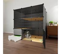 Large Cat Cage, Cat Cages Indoor With Litter Box, Detachable Pet Cages For Cats, Water Proof Sturdy Platform, Easy To Install,One Color-111 * 95 * 111cm/43.7 * 37.4 * 43.7in