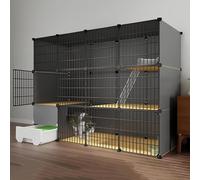 Large Cat Cage, Cat Cages Indoor With Litter Box, Detachable Pet Cages For Cats, Water Proof Sturdy Platform, Easy To Install,One Color-147 * 49 * 111cm/57.9 * 19.3 * 43.7in
