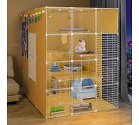Large Cat Cage, Cat Enclosures Indoor, Pet Cages for Cats, Dog Cage Hd Cat Cage Indoor Cat Enclosures Diy Design Black Kitten Playpen for Pet Puppies Ferret Rabbit Hedgehog Guinea Pig