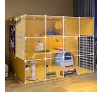 Large Cat Cage, Cat Enclosures Indoor, Pet Cages for Cats, Dog Cage Hd Cat Cage Indoor Cat Enclosures Diy Design Black Kitten Playpen for Pet Puppies Ferret Hedgehog Guinea Pig