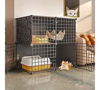 Large Cat Cage, Cat Houses for Indoor Cats, DIY assembled cat cage, Floor Mat, Cable Ties, Indoor cat house that can place a toilet,with accessories (Color : C, Size : 75 * 39 * 73