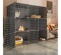 Large Cat Cage, Cat Houses for Indoor Cats, DIY assembled cat cage, Floor Mat, Cable Ties, Indoor cat house that can place a toilet,with accessories (Color : C, Size : 75 * 39 * 82CM)