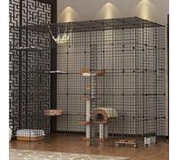 Large Cat Cage, Cat Kennels for Indoor Cats, Metal cat cage, removable, foldable, for 1-2 Cats, Ferret, Small Animals, Kitty, Squirrel, Easy to Assemble Cattery ( Size : 219*111*182cm/86*44*72in )