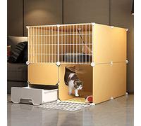 Large Cat Cage - Cat Playpen Indoor Cat Cage Detachable Metal Wire Indoor DIY Kennels Crate Cat Cage with Cat Litter Box Detachable Metal Wire Kennels - Large Exercise Place Ideal for 1-4 Ca (75x95