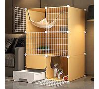 Large Cat Cage - Cat Playpen Indoor Cat Cage Detachable Metal Wire Indoor Diy Kennels Crate Cat Cage With Cat Litter Box Detachable Metal Wire Kennels - Large Exercise Place I,75x49x109cm