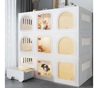 Large Cat Cage Crate, Pet Crate Playpen, Cat Cages Indoor with Litter Box, Indoor Cat Enclosures Cat Catios for Ferret Kitty Bunny Chinchilla(White,106x106cm/41.7x41.7in)