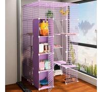 Large Cat Cage, Detachable Metal Wire Kennel Playpen, Foldable Indoor Enclosure for 1-4 Cats or Small Pets, Spacious Exercise Area, Easy to Assemble