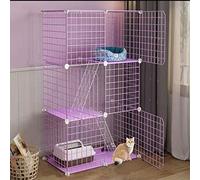 Large Cat Cage, DIY Small Animal Cages Cat Crate Playpen Indoor Detachable Metal Wire Kennels Enclosures Large Exercise Place Foldable Yard Fence Kennels For 1-4 Cats Or Rabbit, Ects (Color : A, Siz