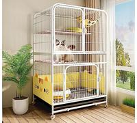 Large Cat Cage - Folding Multi-Layer Cat House with Wide Door for Multiple Cats, Anti-Escape Design, Free Combination, 78 x 55 x 137 cm
