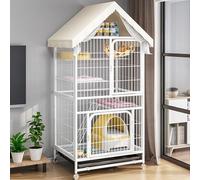 Large Cat Cage For Outdoor/Indoor With Storage Area,Cat Enclosures With Wheels And Tray,DIY Cat Playpen Detachable Metal Wire Kennel With Hammock And Ladder,for Home Pet Shop(31.0"L x 22.0"W x 70.0"H)