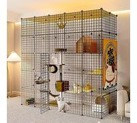 Large Cat Cage Indoor, Cat Kennels for Cats, Cat Enclosure, Pet Cage, Detachable metal cat cage, foldable, easy to carry, Metal Wire Kennels Crate, Large Exercise Place Ideal for 1-3 Cat (Si (18