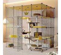 Large Cat Cage Indoor, Cat Kennels for Cats, Cat Enclosure, Pet Cage, Detachable metal cat cage, foldable, easy to carry, Metal Wire Kennels Crate, Large Exercise Place Ideal for 1-3 Cat (Si (14