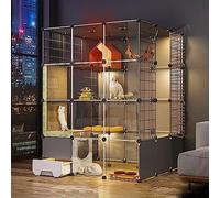 Large Cat Cage Indoor,DIY Cat Playpen Cat Enclosure with Cat Litter Box Semi-Enclosed Cat Fence Detachable Small Animal Cage,for Kitten Guinea Pig Bunny and Chinchilla (Size : 11