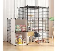 Large Cat Cage Indoor - Diy Cat Playpen Detachable Cat Outdoor Enclosure Small Animals Cages Cat Fence - Large Exercise Place Ideal For 1-3 Cats,111x75x110cm-A