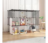 Large Cat Cage Indoor - Diy Cat Playpen Detachable Cat Outdoor Enclosure Small Animals Cages Cat Fence - Large Exercise Place Ideal For 1-3 Cats,147x75x110cm-A