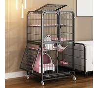 Large Cat Cage - Indoor/Outdoor Enclosure with Removable Tray, Rolling Wheels, Ideal for Multiple Pets, Spacious & Durable, Perfect for Cats & Small Animals