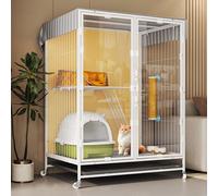 Large Cat Cage, Multi-Layer Cat Playpen, Strong Enclosure, Spacious Design for Indoor Use